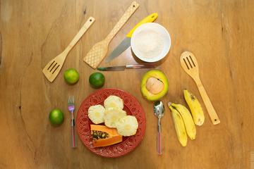 healthy food with kithen things