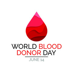 Fototapeta premium Vector illustration on the theme of World Blood Donor day observed each year on June 14th.