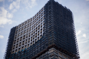 Fototapeta premium Construction of a business center.