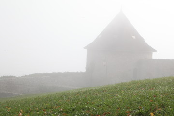 church in the fog