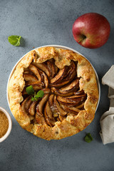Homemade apple pie or galette with cinnamon