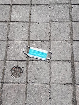 Discarded surgical mask