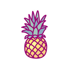 vector hand drawn cute fruit clip art. pineapple