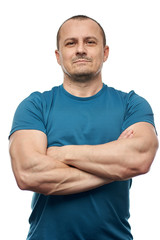 Athletic man on white background