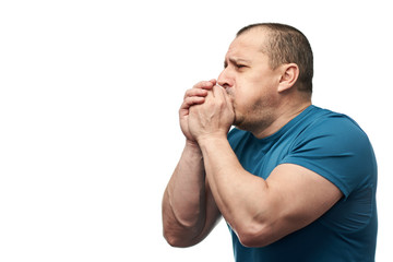 Man with flu coughing