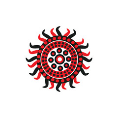 Aboriginal art dots painting icon logo design
