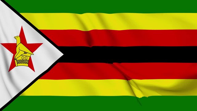 zimbabwe flag is waving 3D animation. zimbabwe flag waving in the wind. National flag of zimbabwe. flag seamless loop animation. 4K