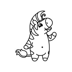 vector cute baby zebra kids coloring book page