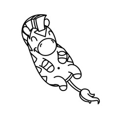 vector cute baby zebra kids coloring book page