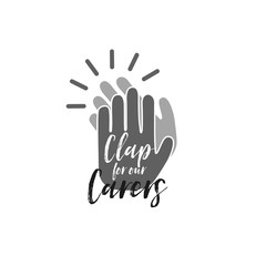Fototapeta na wymiar Clap for our carers clapping hands icon