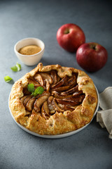 Homemade apple pie or galette with cinnamon