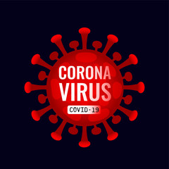 Red Coronavirus icon. COVID-19. Vector illustration. 