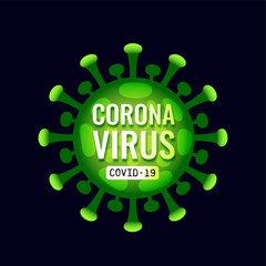 Green Coronavirus icon. COVID-19. Vector illustration. 