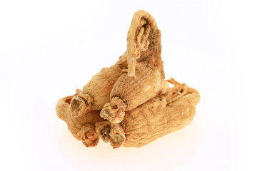 Ginseng on a white background