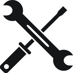 Wrench and screwdriver vector icon isolated
