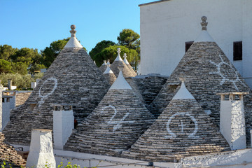 The famous trulli in the Old Town of Alberobello, Puglia, Italy