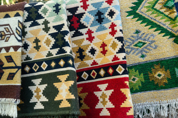 Carpets with typical geometric patterns are one of the most famous products of Georgia.