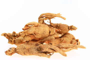 Ginseng on a white background