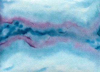 abstract watercolor paint background in teal  blue and purple hues with wave fluid texture for backgrounds, banner
