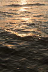 Sunset Sea Water Close Up at Golden Hour
