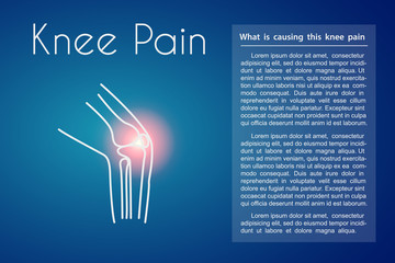 Vector Knee Pain Blue Background