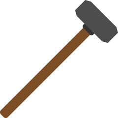 Sledgehammer vector icon, hammer construction tool icon