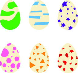 set of easter eggs vector