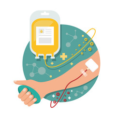 Fototapeta premium plasma concept with Blood donation And separating the blood into plasma vector design