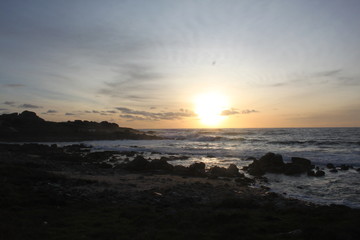 Atardecer en la playa de O Vilar, zona Couso