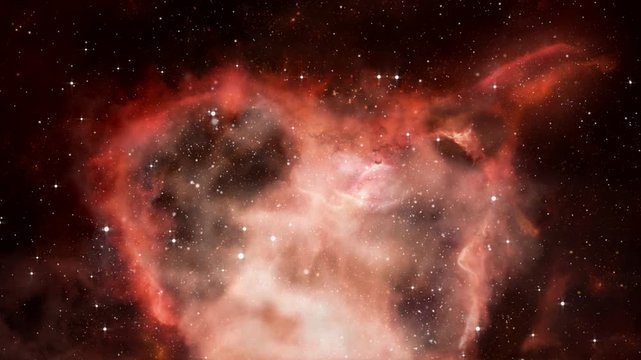 Heart Nebula in Cassiopeia with mysterious space background