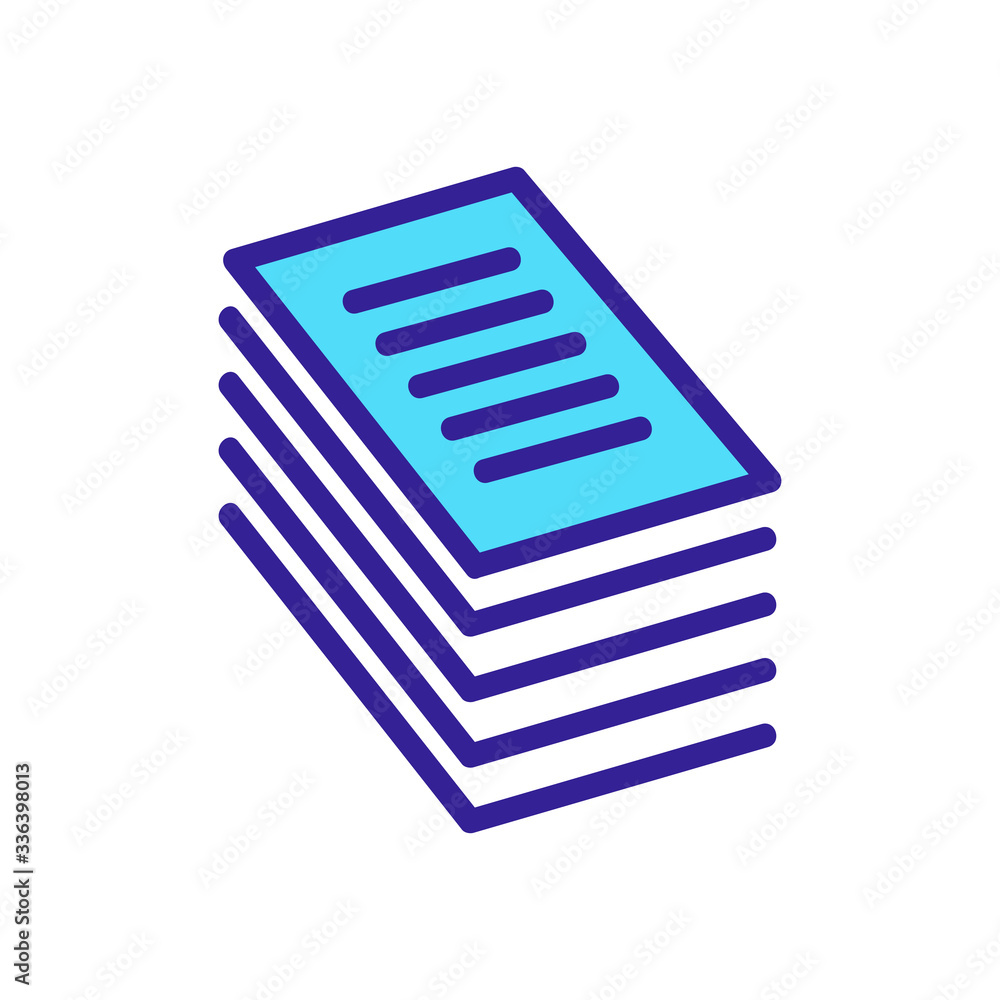 Poster a stack of documents icon vector. a stack of documents sign. color contour symbol illustration