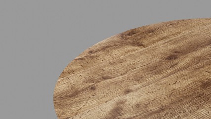 3D rendering perspective minimal round table on clear background.