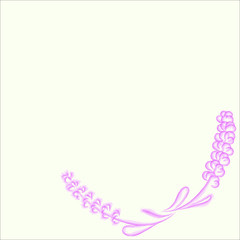 Vector illustration of a frame with lavender stems