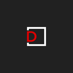 d letter vector 
logo box combination - obrazy, fototapety, plakaty