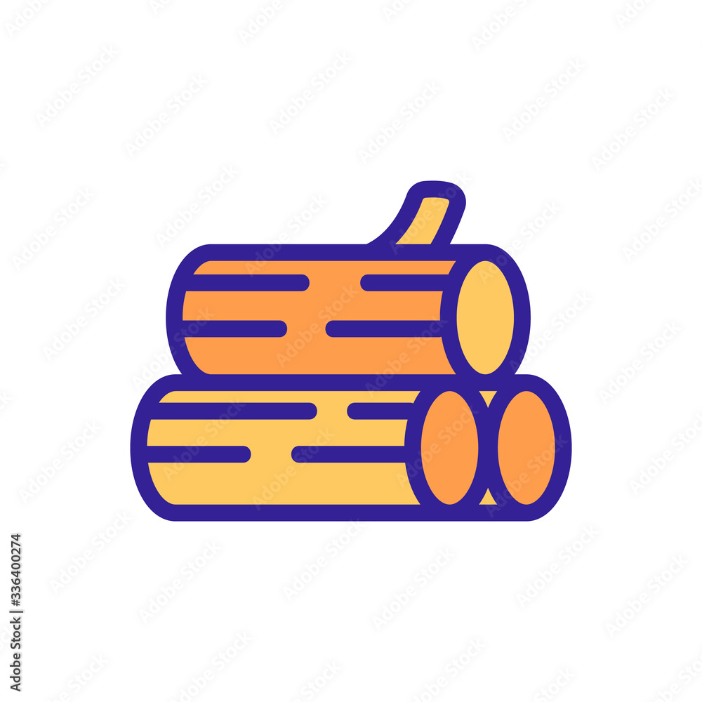 Poster a stack of logs icon vector. a stack of logs sign. color contour symbol illustration