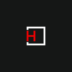 h letter vector logo box combination