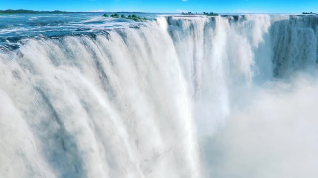 Niagara Falls, rotating closeup of fast-flowing water 