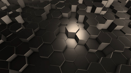abstract black background with hexagons	
