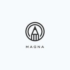 Creative pencil logo design vector template