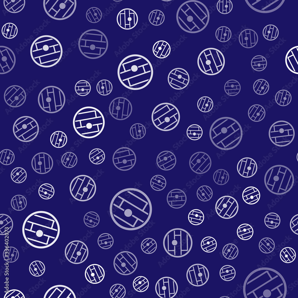 Poster white folded map with location marker icon isolated seamless pattern on blue background. vector illu