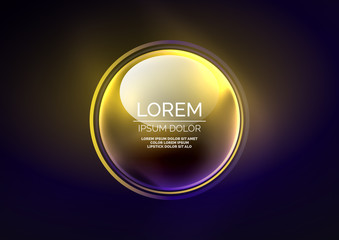 Glowing neon shiny transparent bubbles, glass circles or bio cell concept. Techno futuristic vector abstract background For Wallpaper, Banner, Background, Card, Book Illustration, landing page