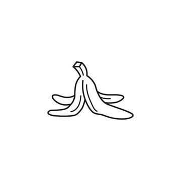 Banana skin vector line icon