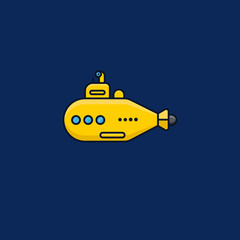 Fototapeta premium Yellow submarine vector illustration for Submarine Day