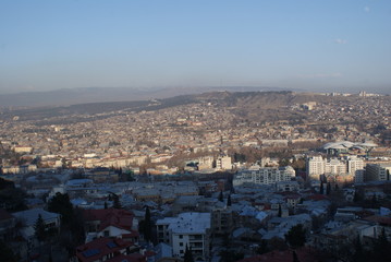 Tbilisi is the capital of Georgia. Hills and streets