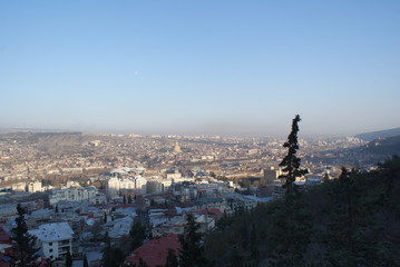 Tbilisi is the capital of Georgia. Hills and streets