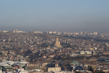 Tbilisi is the capital of Georgia. Hills and streets