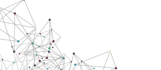 Line points connections, triangular technology design. Abstract geometric background