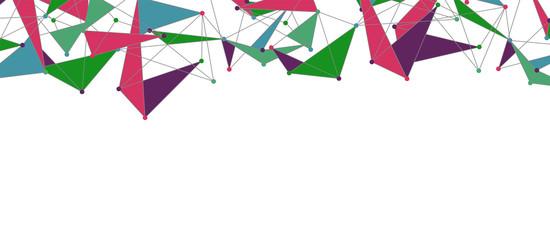 Line points connections, triangular technology design. Abstract geometric background