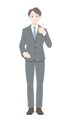 GOOD　ポーズ　ビジネス　スーツ　男性　全身