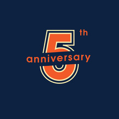 5 years anniversary vector logo, icon. Graphic design element
